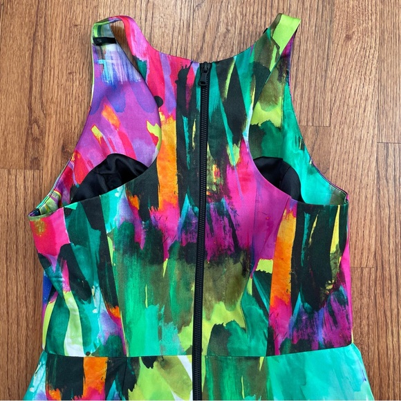 Milly abstract print racer back sheath dress size 6